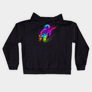 Colorful Musician Bass Electric Guitar Player Kids Hoodie